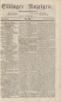 Elbinger Anzeigen, Nr. 83. Sonnabend, 13. Oktober 1860