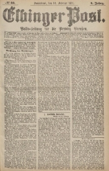 Elbinger Post, Nr.46 Sonnabend 24 Februar 1877, 4 Jh