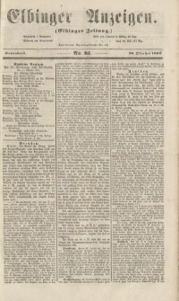 Elbinger Anzeigen, Nr. 85. Sonnabend, 20. Oktober 1860