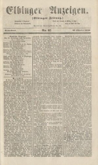 Elbinger Anzeigen, Nr. 87. Sonnabend, 27. Oktober 1860