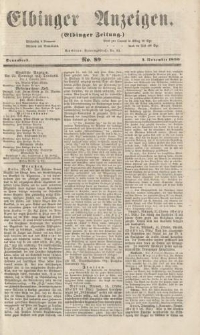 Elbinger Anzeigen, Nr. 89. Sonnabend, 3. November 1860