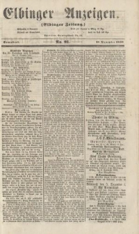 Elbinger Anzeigen, Nr. 91. Sonnabend, 10. November 1860