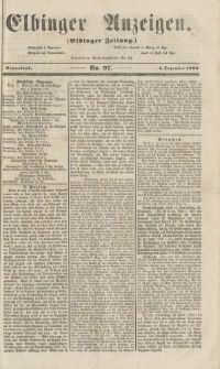 Elbinger Anzeigen, Nr. 97. Sonnabend, 1. Dezember 1860