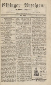 Elbinger Anzeigen, Nr. 101. Sonnabend, 15. Dezember 1860