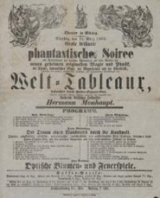Welt-Tableaux, beleuchtet durch Hydro, Oxygen, Gas (25.III.1862)