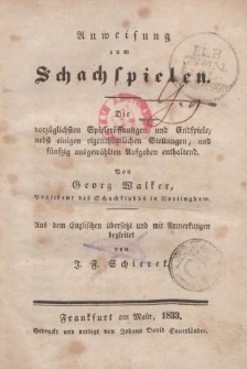 Anweisung zum Schachspielen [...]