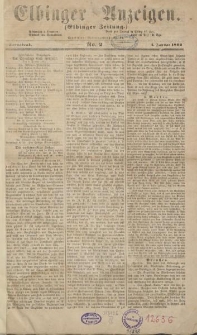 Elbinger Anzeigen, Nr. 2. Sonnabend, 4. Januar 1862