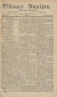Elbinger Anzeigen, Nr. 4. Sonnabend, 11. Januar 1862
