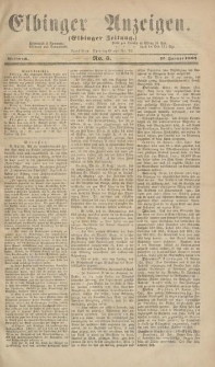 Elbinger Anzeigen, Nr. 5. Mittwoch, 15. Januar 1862