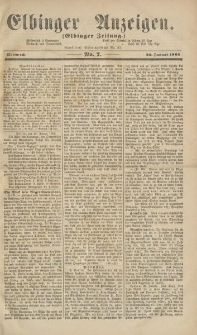 Elbinger Anzeigen, Nr. 7. Mittwoch, 22. Januar 1862
