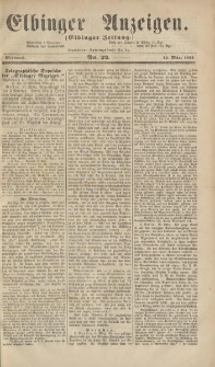 Elbinger Anzeigen, Nr. 22. Mittwoch, 12. März 1862