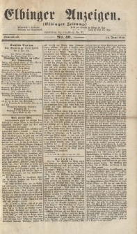 Elbinger Anzeigen, Nr. 49. Sonnabend, 14. Juni 1862