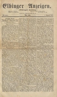 Elbinger Anzeigen, Nr. 64. Mittwoch, 6. August 1862