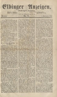 Elbinger Anzeigen, Nr. 72. Mittwoch, 3. September 1862