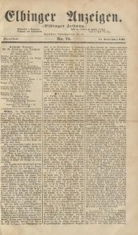 Elbinger Anzeigen, Nr. 75. Sonnabend, 13. September 1862