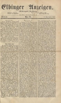 Elbinger Anzeigen, Nr. 76. Mittwoch, 17. September 1862