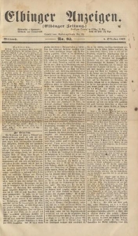 Elbinger Anzeigen, Nr. 82. Mittwoch, 8. Oktober 1862