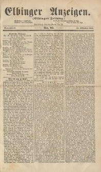 Elbinger Anzeigen, Nr. 85. Sonnabend, 18. Oktober 1862