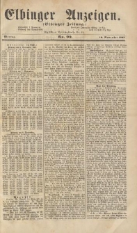 Elbinger Anzeigen, Nr. 92. Montag, 10. November 1862