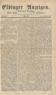 Elbinger Anzeigen, Nr. 97. Mittwoch, 26. November 1862
