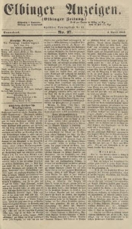 Elbinger Anzeigen, Nr. 27. Sonnabend, 2. April 1864