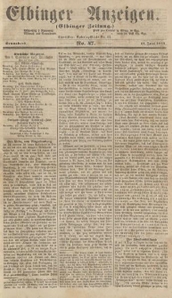 Elbinger Anzeigen, Nr. 47. Sonnabend, 11. Juni 1864