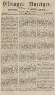 Elbinger Anzeigen, Nr. 70. Mittwoch, 31. August 1864