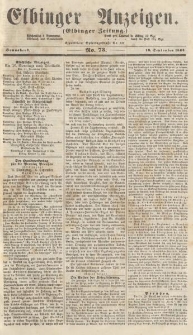 Elbinger Anzeigen, Nr. 73. Sonnabend, 10. September 1864