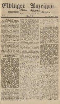 Elbinger Anzeigen, Nr. 74. Mittwoch, 14. September 1864
