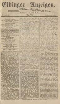 Elbinger Anzeigen, Nr. 75. Sonnabend, 17. September 1864