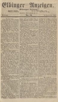 Elbinger Anzeigen, Nr. 76. Mittwoch, 21. September 1864