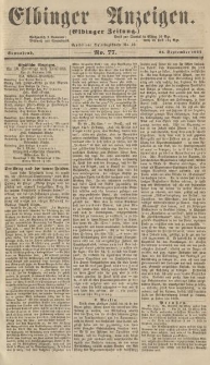 Elbinger Anzeigen, Nr. 77. Sonnabend, 24. September 1864
