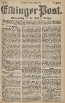 Elbinger Post, Nr.82 Dienstag 10 April 1877, 4 Jh