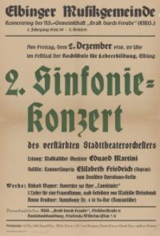 2. Sinfonie-Konzert des verstärkten Stadttheaterorchesters - Martini Eduard (dyrygent)