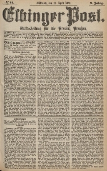 Elbinger Post, Nr.83 Mittwoch 11 April 1877, 4 Jh
