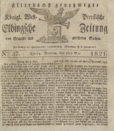 Allerhöchst genehmigte Königl. West-Preußische Elbingsche Zeitung von Staats- und gelehrten Sachen, 1821, Nro.37