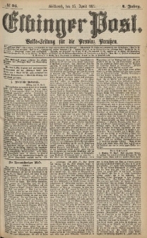 Elbinger Post, Nr.95 Mittwoch 25 April 1877, 4 Jh