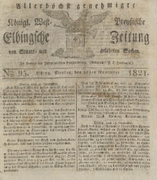 Allerhöchst genehmigte Königl. West-Preußische Elbingsche Zeitung von Staats- und gelehrten Sachen, 1821, Nro.95