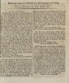 Allerhöchst genehmigte Königl. West-Preußische Elbingsche Zeitung von Staats- und gelehrten Sachen, 1822, Nro.15 (Beylage)