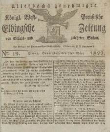 Allerhöchst genehmigte Königl. West-Preußische Elbingsche Zeitung von Staats- und gelehrten Sachen, 1822, Nro.19