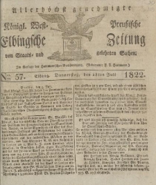 Allerhöchst genehmigte Königl. West-Preußische Elbingsche Zeitung von Staats- und gelehrten Sachen, 1822, Nro.57