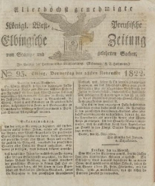 Allerhöchst genehmigte Königl. West-Preußische Elbingsche Zeitung von Staats- und gelehrten Sachen, 1822, Nro.95