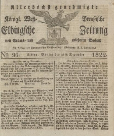 Allerhöchst genehmigte Königl. West-Preußische Elbingsche Zeitung von Staats- und gelehrten Sachen, 1822, Nro.96
