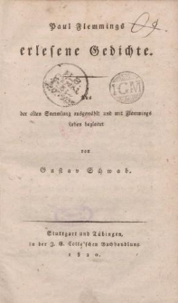 Paul Flemmings erlesene Gedichte […]