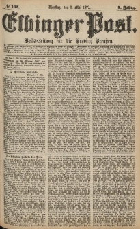 Elbinger Post, Nr.105 Dienstag 8 Mai 1877, 4 Jh