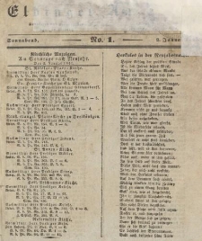 Elbinger Anzeigen, Nr. 1. Sonnabend, 2. Januar 1841