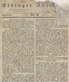 Elbinger Anzeigen, Nr. 2. Mittwoch, 6. Januar 1841