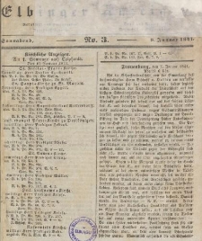 Elbinger Anzeigen, Nr. 3. Sonnabend, 9. Januar 1841