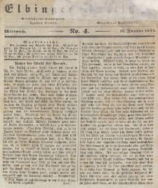 Elbinger Anzeigen, Nr. 4. Mittwoch, 13. Januar 1841