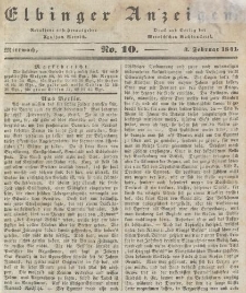 Elbinger Anzeigen, Nr. 10. Mittwoch, 3. Februar 1841